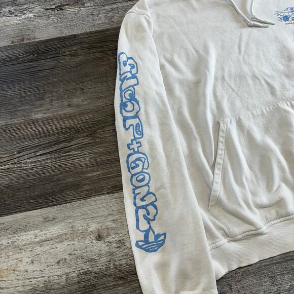 Adidas Snoop X Gonz Skateboarding White Blue Mens L Skater Hoodie Streetwear - Picture 9 of 10